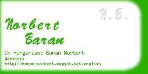 norbert baran business card